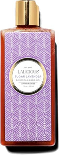 Sugar Lavender Shower Oil & Bubble Bath - 10 Fl Oz Moisturizing Body Wash with Probiotics & GrapeSeed Oil - Multi-Use Cleanser for Shower, Bath & Shaving