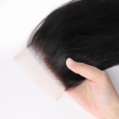 Human Hair Lace Closure 4x4 Transparent Swiss Lace Straight 18 Inch Black - Variation of THIS listing