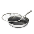 12 Inch Nonstick Frying Pan with Lid - Hybrid Tri-Ply Stainless Steel