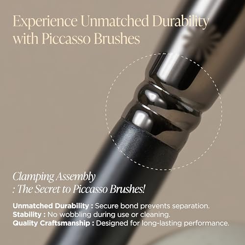 Piccasso 108 Blusher Brush with Soft Gray Squirrel Hair & Sheer Natural Glow, Small Face Makeup Tool