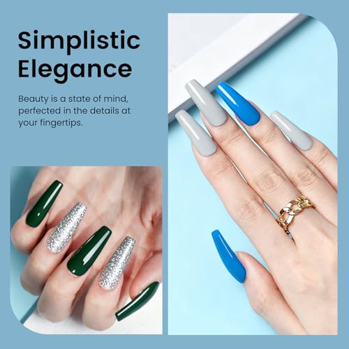 phoenixy 60 Pcs Gel Nail Polish Set, 54 Colors Soak Off Gel Polish Milky White Burgundy Red Blue Yellow All Season 6 Pcs Base Top Coat DIY Beginners Gift Set for Women