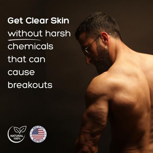 Bacne Wash: All Natural Back Acne Cleanser with Charcoal, Jojoba Oil, Tea Tree Oil, Neem Oil, Aloe Vera, Colloidal Oatmeal, and Vitamin E - Body Acne Wash for All Skin Types