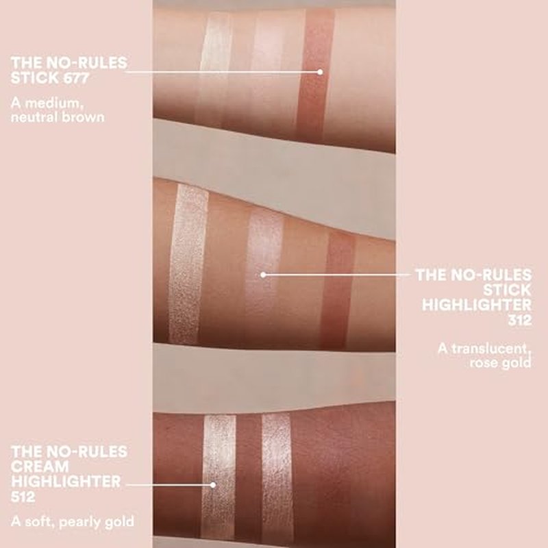 3INA MAKEUP - The No-Rules Cream Highlighter 512 - Liquid Highlighter Pearly gold for Eyes Lips & Cheeks w Sweet Almond Oil