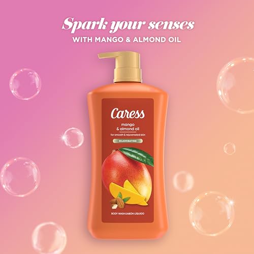 Caress Body Wash, Mango & Almond Oil 2-Pack ? Moisturizing Body Wash for Smooth & Rejuvenated Skin, Body Soap Liquid, 30 Fl Oz Ea