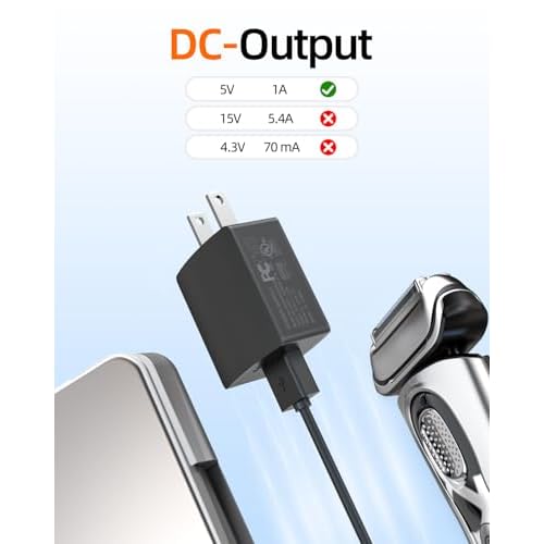 5V UL Charger for Philips Norelco One Blade 360 QP2724 QP2834 QP1924, MG7910 MG5910 MG9510 MG9520 MG5970 MG3919 MG9525 MG5900 QP4631 QP6542 QP6552 QP4530, for Phillips OneBlade Trimmer Electric Shaver