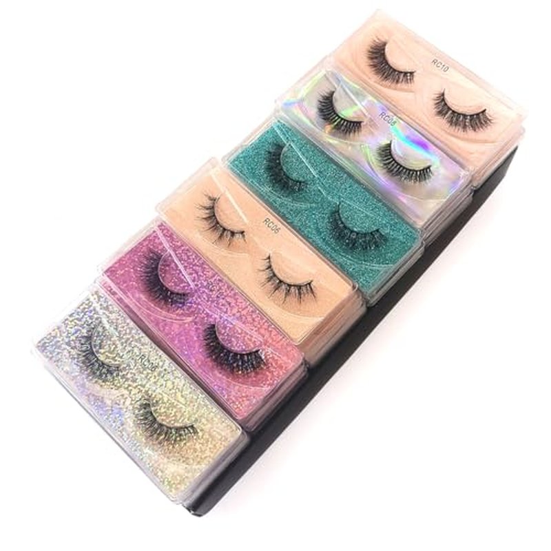 10 Pairs False Eyelashes Natural, Wholesale 5D Fuffy Volume Lashes, Faux Mink Eyelash Bulk with Portable Boxes