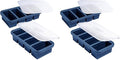 Blueberry 4-Pack Silicone Freezer Molds with Lids - Soup, Broth, Rice Portions