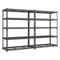 Heavy-Duty 5-Tier Steel Storage Shelves Set of 2 - Garage & Warehouse Organizers