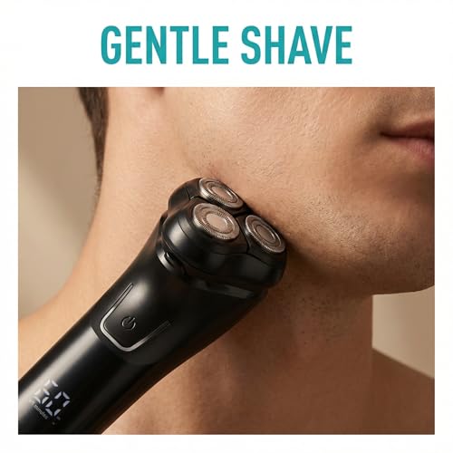 2026 Men's Electric Shaver ? Premium Rechargeable Design, 4D Floating Blades, IPX6 Waterproof, 1.5H Quick Charge, with Built-in Pop-Up Trimmer ? Perfect for Sensitive Skin and Travel