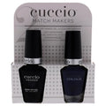Cuccio Matchmaker - Colour Nail Lacquer & Veneer Gel Polish - On The Nile Blue - For Manicures & Pedicures, Full Coverage - Long Lasting, High Shine - Cruelty, Formaldehyde & Toluene Free - 2 pc (I0098368)