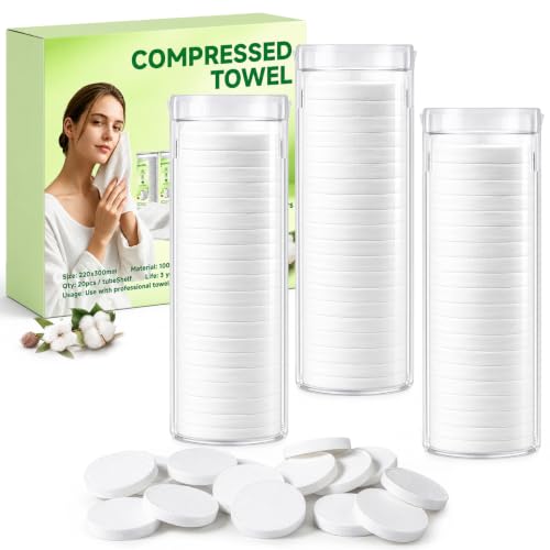 Off White Compressed Towels for Hot Towel Dispenser 60 Count - Soft Facial Cloths