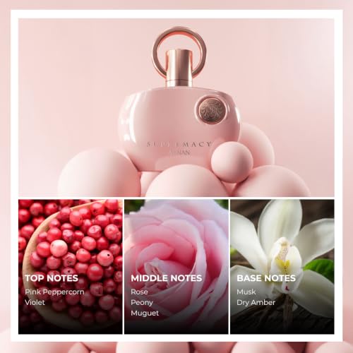 Afnan Supremacy Pink Eau De Parfum for Women – Floral Fragrance, 3.4 Fl Oz – Pink Variation