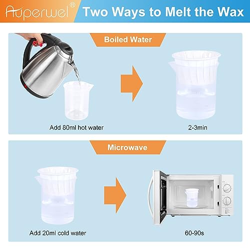 Nostril Waxing Kit, 100g Wax, 20 White Stick Applicator, 15 Mustache Guards, 10pcs Paper Cup for Men Women, Safe Easy Quick Hair Removal, Instant Nose Ear Hair Solution, 15-20 Times Usage