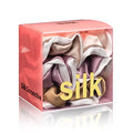Silmer 100% Mulberry Silk Scrunchies 3 Pack - Pale Mauve, Apricot, Champagne Gold (Silk Hair Ties)