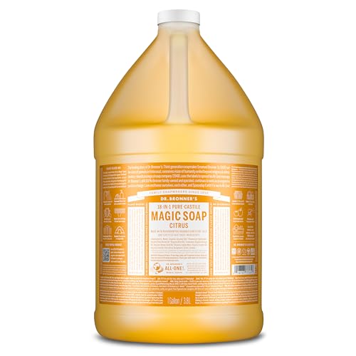Dr. Bronner's Citrus Liquid Castile Soap Refill 128 Fl Oz - Bulk 1 Gallon