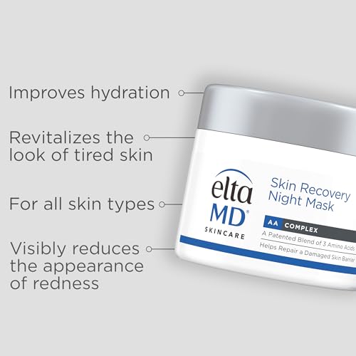 EltaMD Skin Recovery Overnight Face Mask, Moisturizer Cream Night Mask for Face & Neck, Safe for Sensitive Skin, 1.7 oz Jar