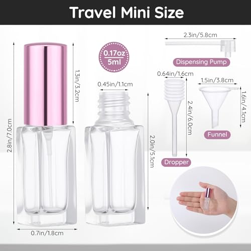 40Pcs 5ml Travel Perfume Bottles Refillable Atomizer Spray Set - Mini Glass Mist Sprayers with Refill Kit