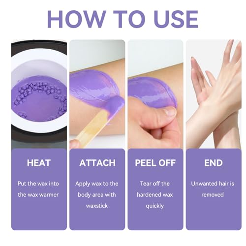 Hard Wax Beads Kit for Hair Removal - Multi-Color 3lbs for Body & Face