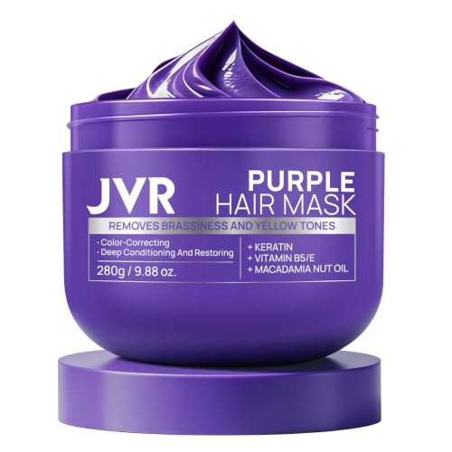 JVR Purple Hair Mask & Toner for Blonde, Silver & Bleached Hair 9.88 oz
