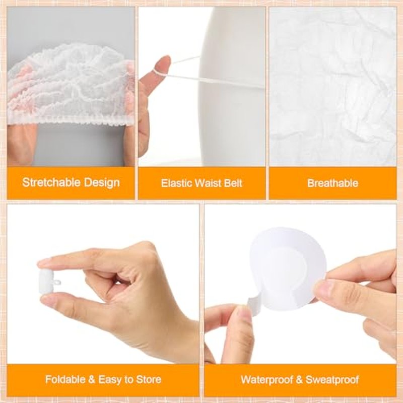 125 Pcs Spray Tan Tanning Essentials Accessories Kit 25 Set Disposable Caps Underwear Feet Pads Nipple Cover Nose Filter Plugs for Beauty Salons Home Sunless Tanning (White)
