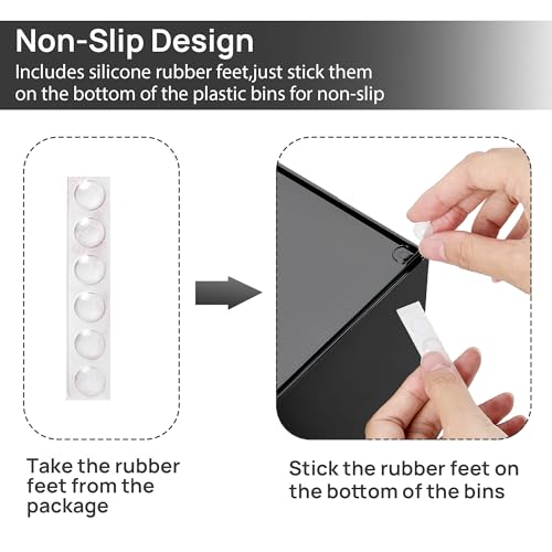 Vtopmart Black Small Stackable Storage Drawers for Cologne & Makeup - 4 Pack