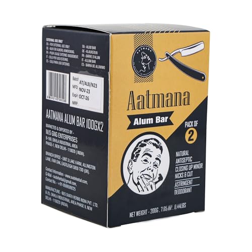 Shaving Alum Bar 100g x 2 | Premium Quality Potassium Alum Bars, 3.53oz Each | Stops Bleeding Due to Minor Nicks & Cuts After Shaving | Natural Body Deodrant