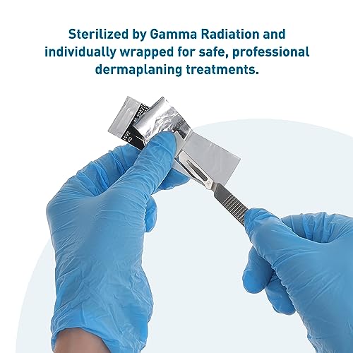 BodyMed Dermaplaning Blades #10 in Carbon Steel, 100 PCS - Disposable, Individually wrapped, Sterile Scalpel Blades for Estheticians, Facial Exfoliation, Hair Removal, Skin Care, Surgical & Podiatry