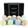 Luxury Bath Bomb Gift Set of 12 with Green Tea & Vanilla - Relaxing Aromatherapy Spa