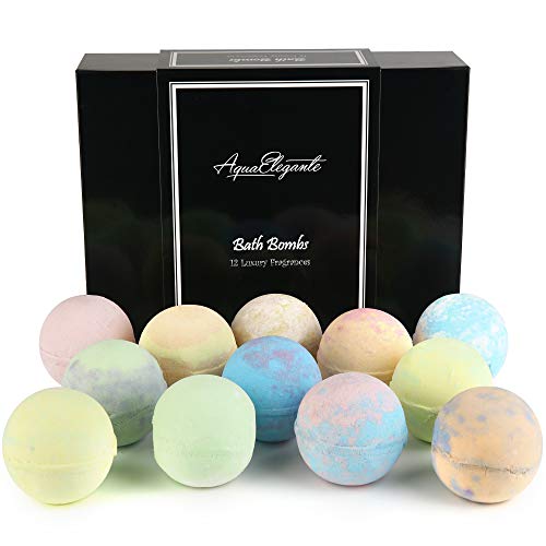 Luxury Bath Bomb Gift Set of 12 with Green Tea & Vanilla - Relaxing Aromatherapy Spa