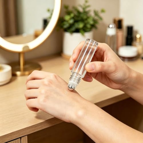 Clear 10ml Essential Oils Roller Bottles Set - Leakproof & Refillable