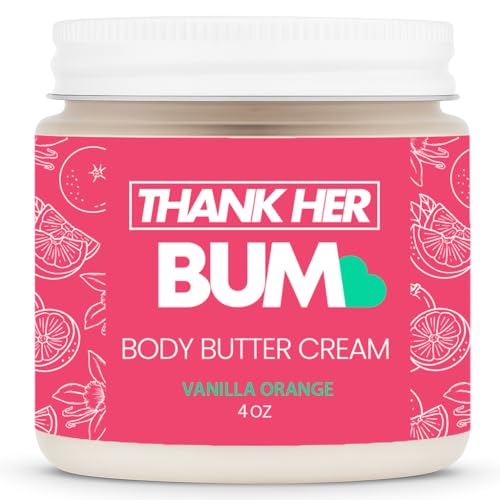 Brazilian Bum Tightening Cream ? All Natural Firming Body Butter for Legs, Thighs, Butt, Neck, and Arms | Made in USA ? 4 oz, Vanilla Orange