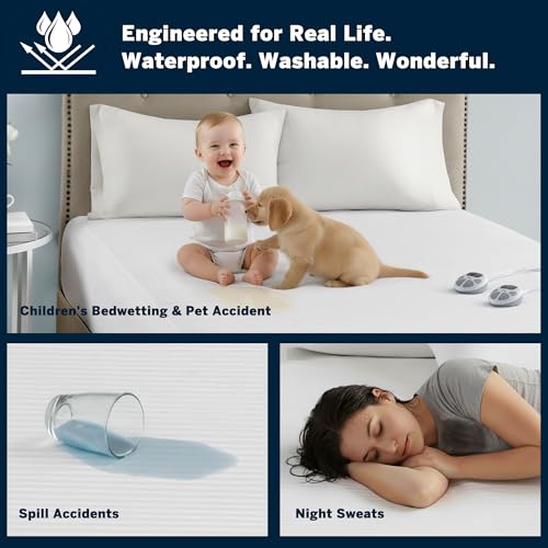 Twin XL Waterproof Heated Mattress Pad with Dual Controls - Serta