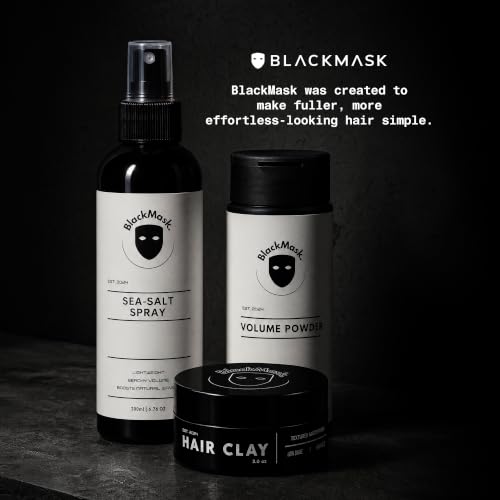 BlackMask Hair Clay for Men - 3.52 oz Matte Finish Strong Hold Styling Paste (Pack of 2)