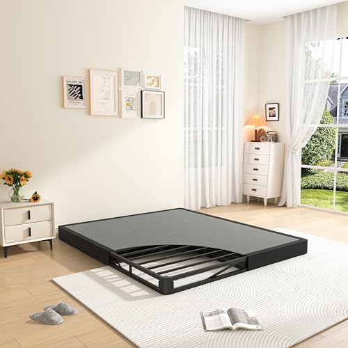 5 Inch Full Size Box Spring Bed Base with Low Profile & Removable Cover