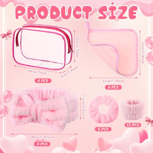 Spa Party Supplies Set for Girls – Headbands, Wristbands, Scrunchies & Cosmetic Bags