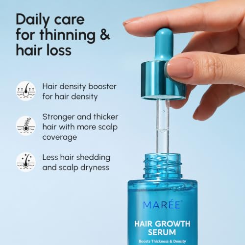 MAREE Rosemary Hair Growth Serum 1 Fl Oz - Scalp & Hair Oil for Men & Women - Set of 10
