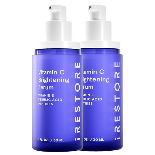 iRestore Vitamin C Brightening Serum ? Anti Aging Face Serum with 15% Ascorbic Acid, Vitamin E, Ferulic Acid, Peptide Complex & Hyaluronic Acid (Pack of 2)