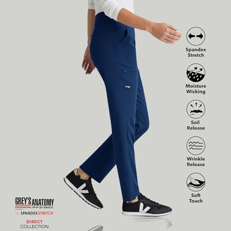 BARCO Grey's Anatomy Spandex Stretch Direct - Relay Scrub Pant for Women, Tapered Women's Scrub Pant