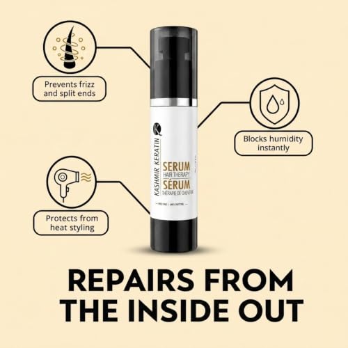 Kashmir Keratin 1.69 Fl Oz Hair Serum for Frizzy & Damaged Hair - Anti Frizz & Shine (Pack of 1)