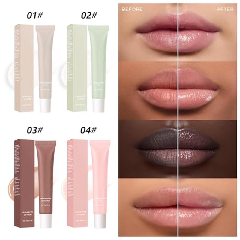 4 Pcs Summer Lip Butter Lip Balm, Ultra-Hydrating Natural Vegan Lip Balm, Sheer-Tinted Shine & Hydration Lip Care, Soothes & Softens Dry Lips Skincare, B?lsamo labial hidratante (#1+2#+3#+4#)