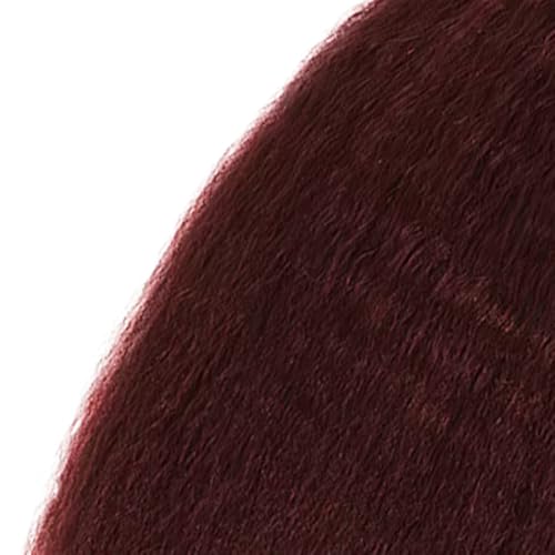 AiPliantfis #99J Burgundy 14 Inch Yaki Straight Human Hair Bundles - Brazilian Virgin Remy
