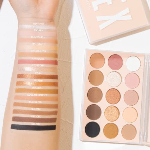 NUDEX Eyeshadow Palette with 15 Nude Shimmer and Matte Colors - Built-in Mirror - Travel Friendly - Variation: NUDEX Shadow Palette