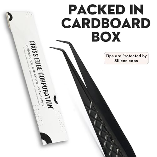 CEC isolation tweezers eyelash extensions Curved Degree Tweezers for Isolation Lash Extensions 14cm Best for Individual Isolation & Classic Lashes Japanese Stainless Steel Eyelash Twisers (Black)