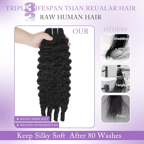 Natural Black Burmese Curly Clip-In Hair Extensions 18 Inch 8PCs - Spiral, Full Volume