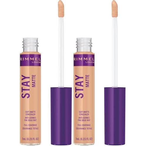 Rimmel London Stay Matte - 111 Fair - Concealer, 24-Hour Wear, Shine Control, Fights Free Radicals, 0.23oz (Pack of 2)