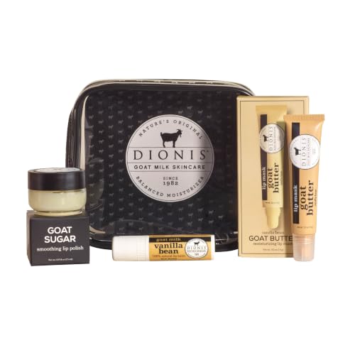 Vanilla Bean Goat Milk Lip Care Set - 3 Piece Travel Kit with Lip Scrub, Mask & Balm - Vanilla Scented - Variation of THIS listing