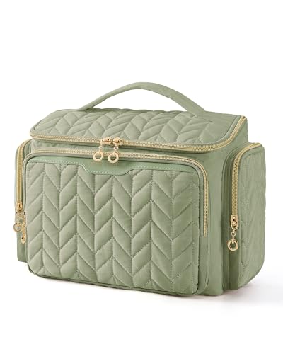 Travel Toiletry Bag Large Waterproof Cosmetic Organizer with Handle - Green