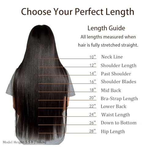 BYYASAA Natural Black Tape-In Human Hair Extensions 14 Inch 20 Pieces