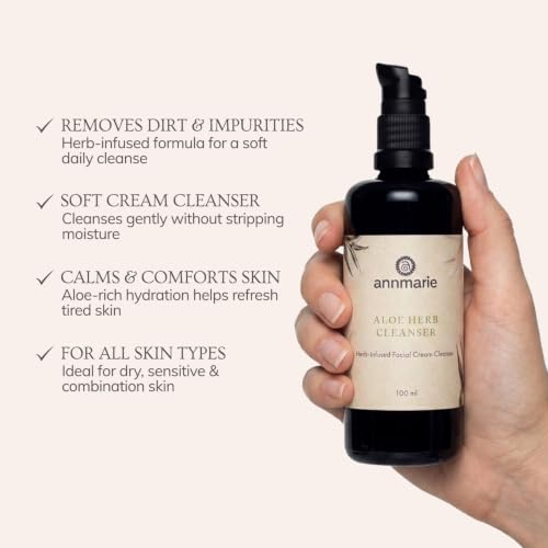 Annmarie Aloe Herb Facial Cleanser 3.4 Fl Oz - Gentle pH-Balanced Organic Skin Care