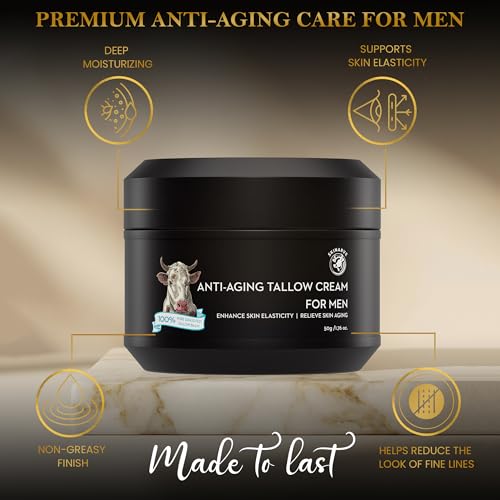 Men's Tallow and Honey Face Moisturizer - Organic Beef Tallow Skin Balm 1.7 OZ